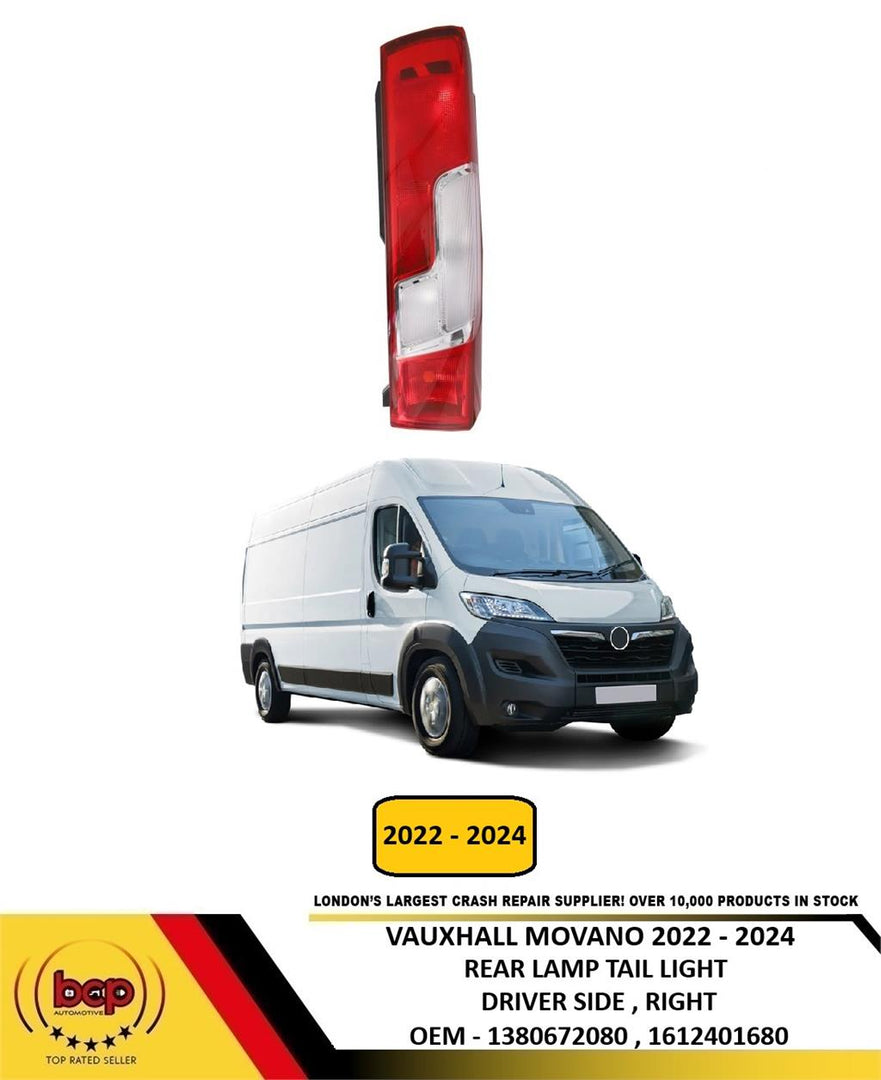 VAUXHALL MOVANO 2022 - 2024 REAR LIGHT TAIL LIGHT LAMP DRIVER SIDE RIGHT NEW