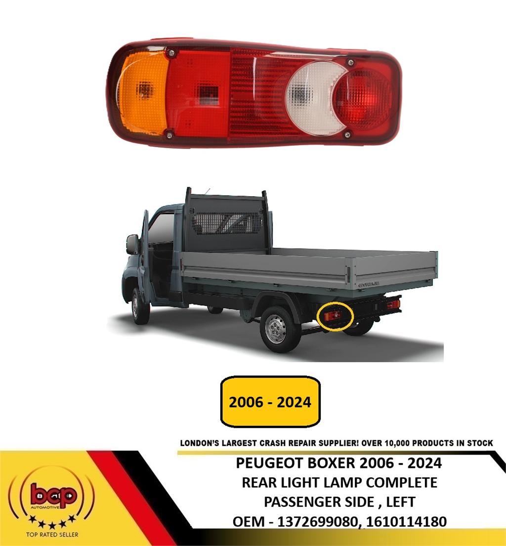 PEUGEOT BOXER 2006– 2024 REAR LIGHT COMPLETE LAMP FITS CHASIS CAB PASSENGER LEFT