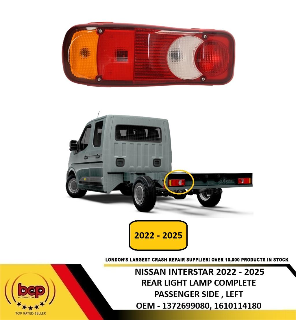 NISSAN INTERSTAR 2022 - 2025 REAR LIGHT COMPLETE LAMP CHASIS CAB PASSENGER LEFT