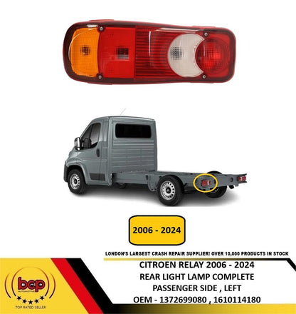 CITROEN RELAY 2006– 2024 REAR LIGHT COMPLETE LAMP FITS CHASIS CAB PASSENGER LEFT