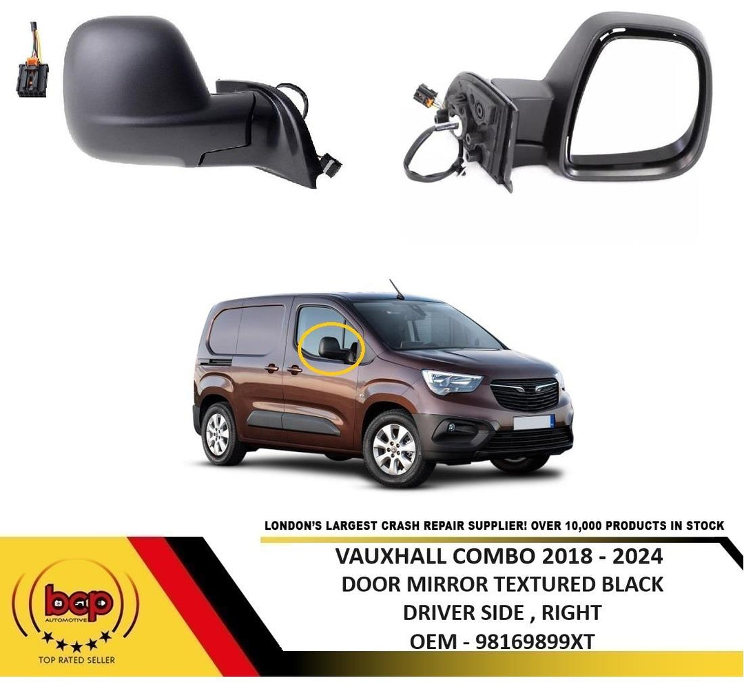 VAUXHALL COMBO 2018 - 2024 DOOR MIRROR WING MIRROR ELECTRIC HEATED BLACK RIGHT