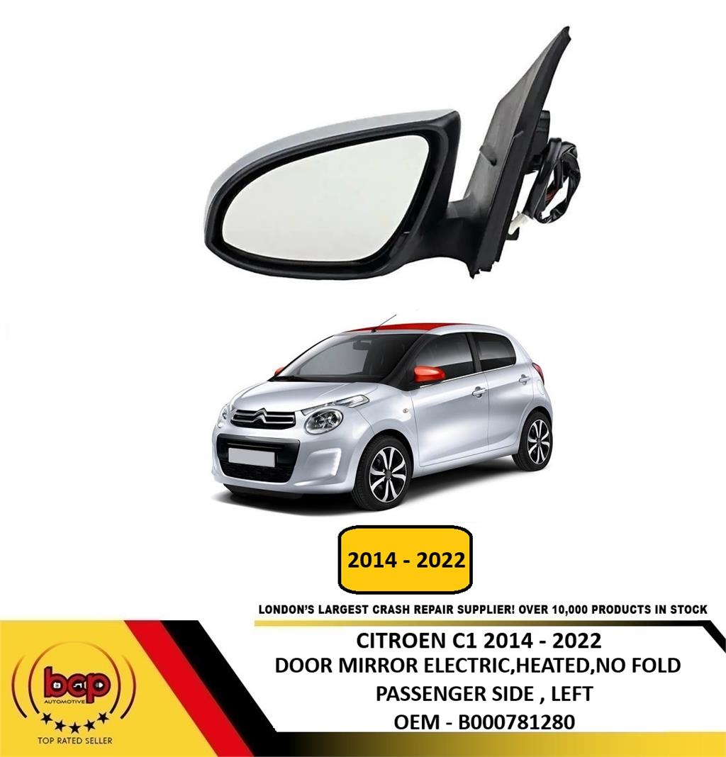 CITROEN C1 2014 - 2022 ELECTRIC MIRROR PASSENGER SIDE LEFT NEW PRIMED