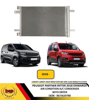 PEUGEOT PARTNER RIFTER 2018 ON AIR CONDTION A/C CONDENSER WITH DRYER 9673629780