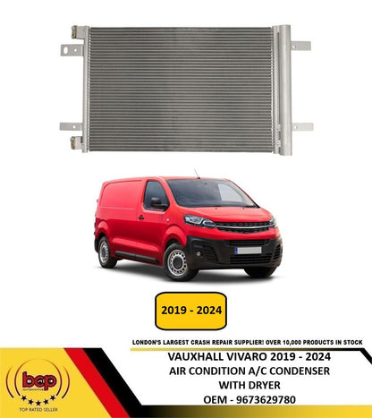 VAUXHALL VIVARO 2019 - 2024 AIR CONDTION A/C CONDENSER WITH DRYER 9673629780