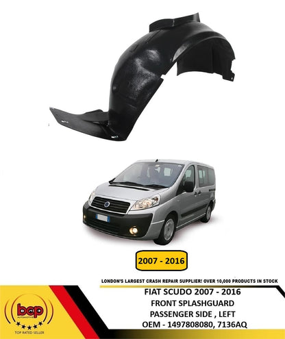 FIAT SCUDO 2007 - 2016 FRONT SPLASH GUARD WHEELHOUSE LINER PASSENGER SIDE LEFT