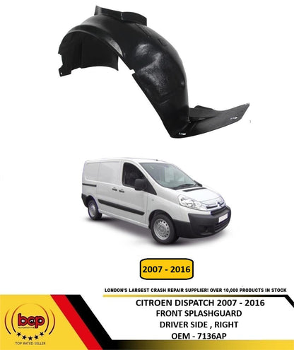 CITROEN DISPATCH 2007 - 2016 FRONT SPLASH GUARD WHEEL HOUSE LINER DRIVER RIGHT