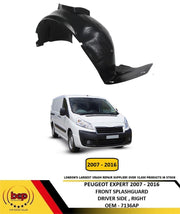PEUGEOT EXPERT 2007 - 2016 FRONT SPLASH GUARD WHEEL HOUSE LINER DRIVER RIGHT