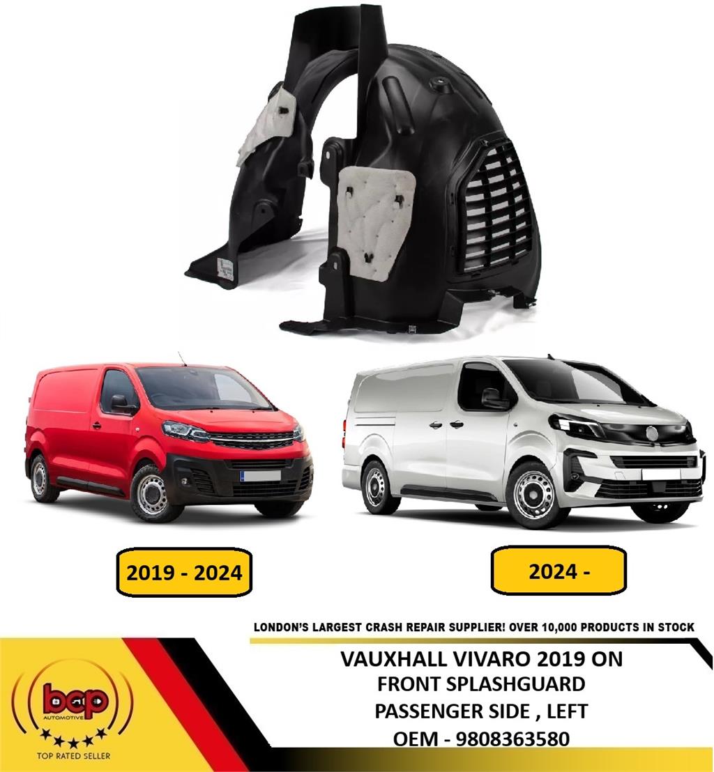 VAUXHALL VIVARO 2019 ON FRONT SPLASH GUARD WHEEL HOUSE LINER PASSENGER LEFT