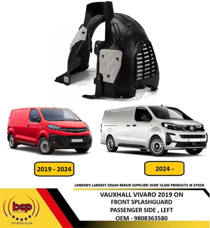 VAUXHALL VIVARO 2019 ON FRONT SPLASH GUARD WHEEL HOUSE LINER PASSENGER LEFT