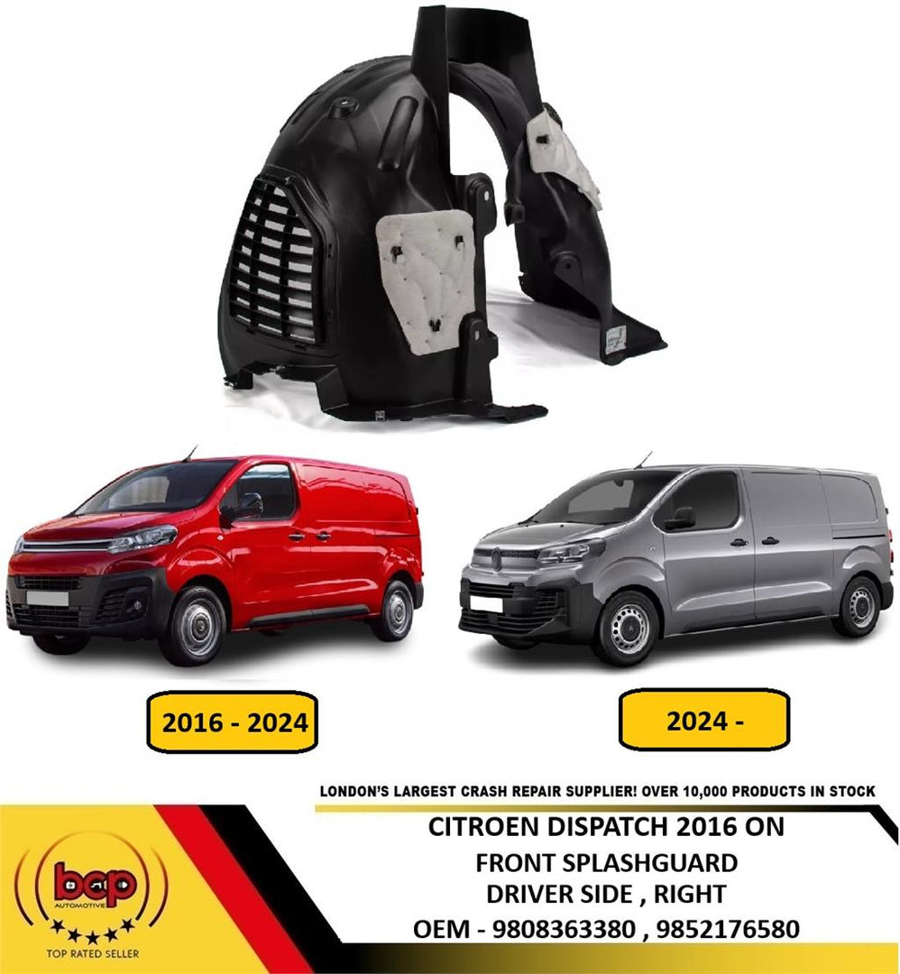 CITROEN DISPATCH 2016 ON FRONT SPLASH GUARD WHEEL HOUSE LINER DRIVER RIGHT