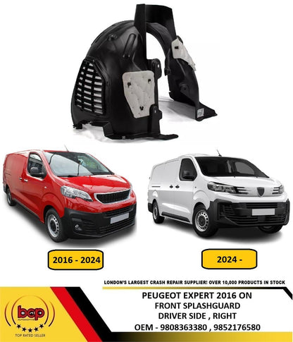 PEUGEOT EXPERT 2016 ON FRONT SPLASH GUARD WHEEL HOUSE LINER DRIVER RIGHT
