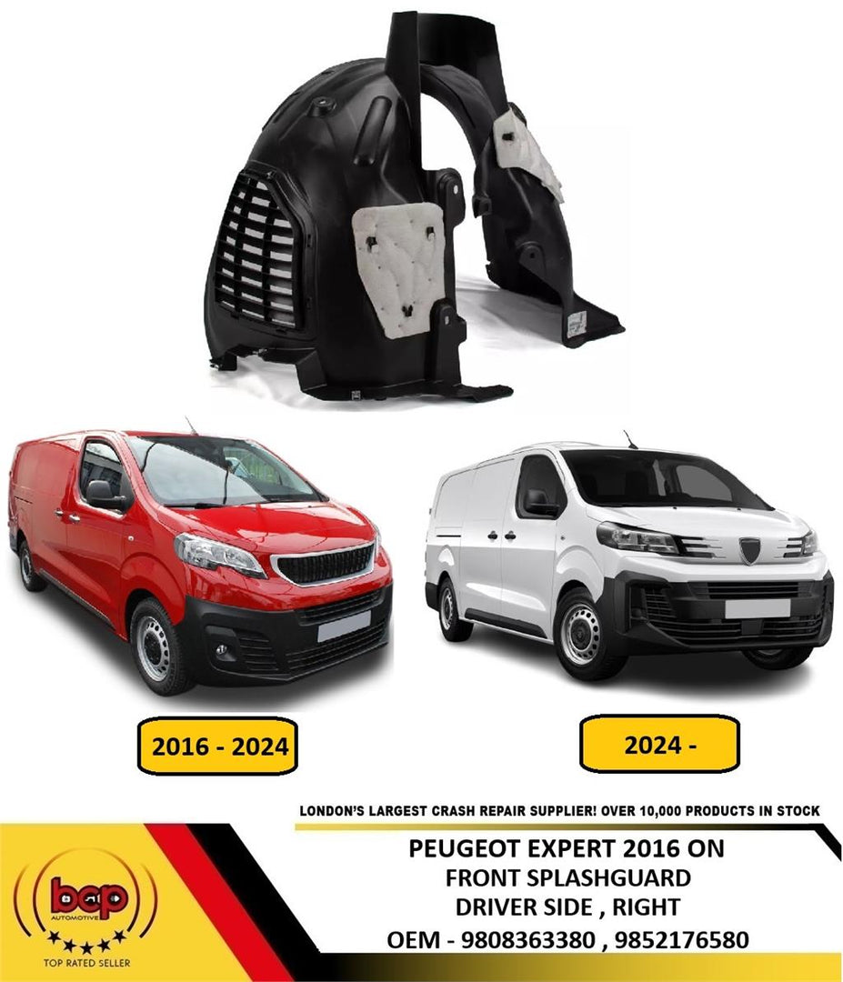 PEUGEOT EXPERT 2016 ON FRONT SPLASH GUARD WHEEL HOUSE LINER DRIVER RIGHT