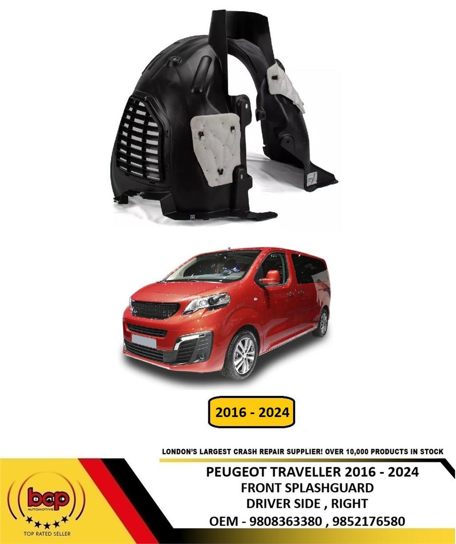 PEUGEOT TRAVELLER 2016 - 2024 FRONT SPLASH GUARD WHEEL HOUSE LINER DRIVER RIGHT
