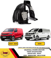 VAUXHALL VIVARO 2019 ON FRONT SPLASH GUARD WHEEL HOUSE LINER DRIVER RIGHT