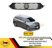FIAT TIPO 2016 – 2021 FRONT BUMPER MAIN TOP RADIATOR GRILLE BLACK NO BADGE