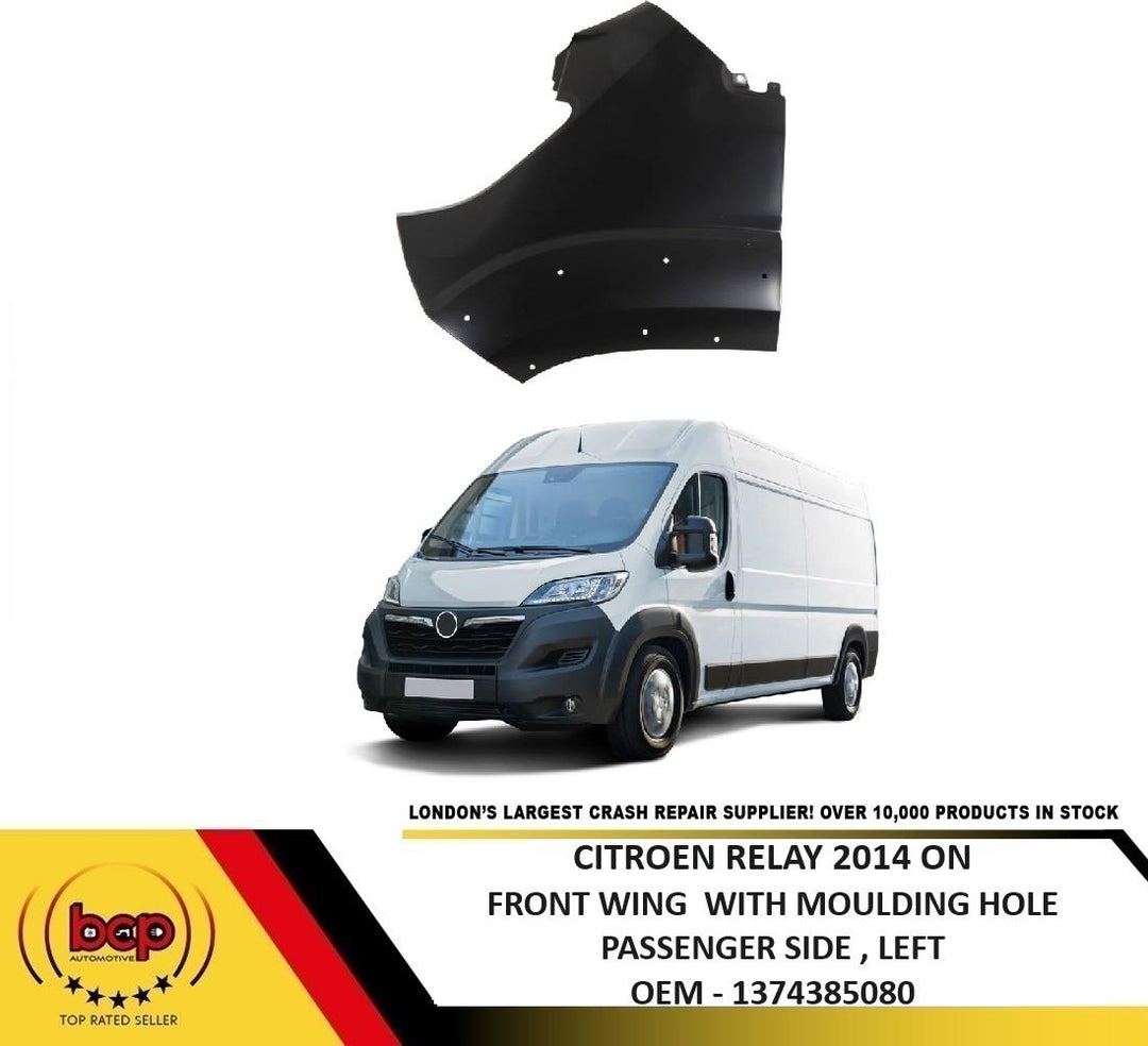 CITROEN RELAY 2014 ON FRONT WING  WITH MOULDING HOLE LEFT SIDE CERTIFIED