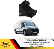 CITROEN RELAY 2014 ON FRONT WING  WITH MOULDING HOLE RIGHT DRIVER SIDE CERTIFIED