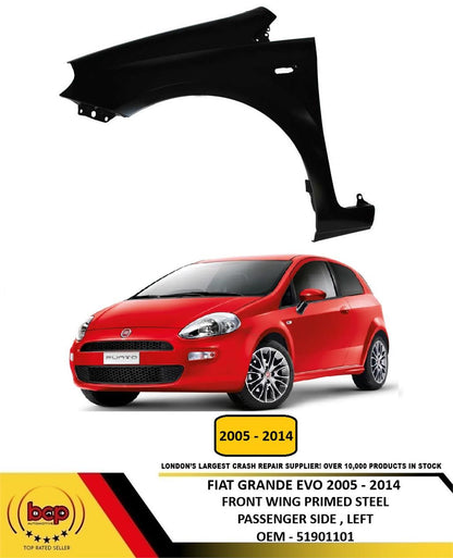 FIAT PUNTO GRANDE EVO 2005-2014 FRONT WING FENDER LEFT PASSENGERS LH