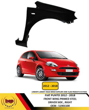 FIAT PUNTO 2012 - 2018 FRONT WING FENDER RIGHT DRIVER SIDE PANEL PRIMED