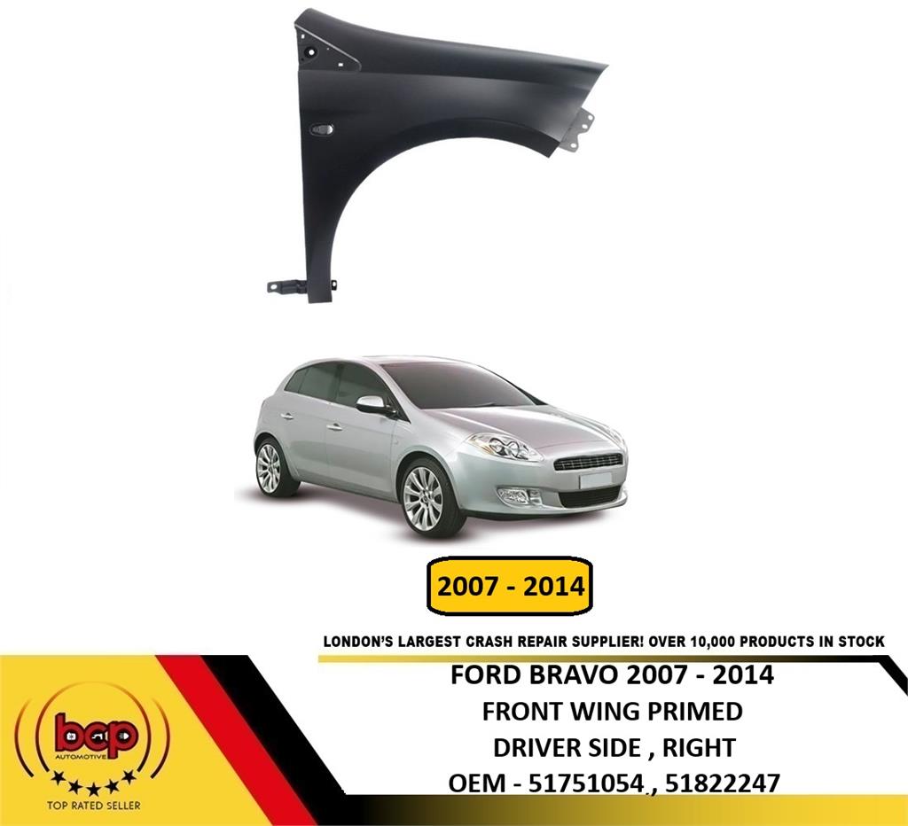 FIAT BRAVO 2007 ON FRONT WING FENDER PANEL RIGHT DRIVERS SIDE NEW PRIMED