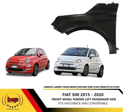 FIAT 500 FRONT WING 2015 - 2020 PASSENGERS SIDE LEFT FENDER PANEL PRIMED