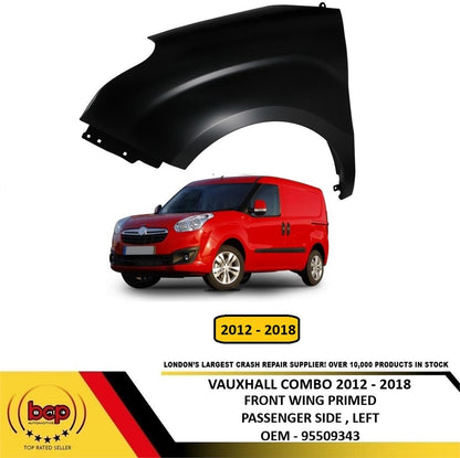 VAUXHALL COMBO 2012 - 2018 FRONT WING FENDER LEFT PASSENGER SIDE NEW PRIMED