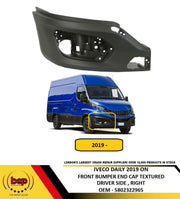 IVECO DAILY 2019 ON FRONT BUMPER END CAP TEXTURED BLACK DRIVER SIDE RIGHT