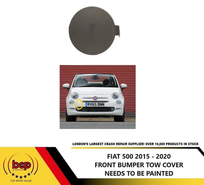 FIAT 500 2015 - 2020 FRONT BUMPER TOW HOOK COVER TOW BAR HOLE