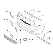 FIAT 500 500C 2008 - 2015 FRONT BUMPER TOWING EYE COVER PRIMED