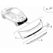 FIAT 500 2015 ONWARDS REAR BUMPER CHROME MOULDING LOUNGE MODELS NEW