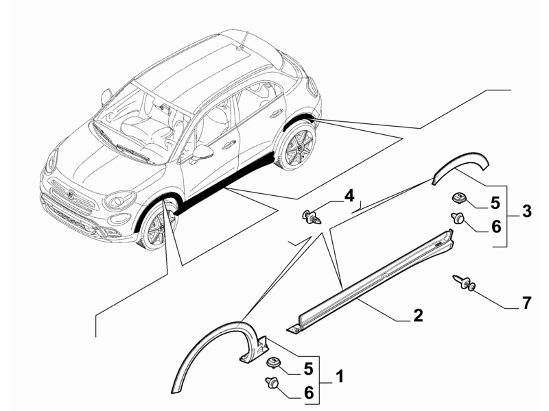 FIAT 500X 2015 – 2018 FRONT WHEEL ARCH MOULDING TRIM PASSENGER SIDE LEFT NEW