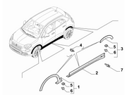 FIAT 500X 2015 – 2018 FRONT WHEEL ARCH MOULDING TRIM PASSENGER SIDE LEFT NEW