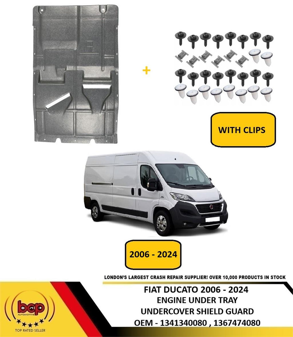 FIAT DUCATO 2006 – 2024 ENGINE UNDER TRAY UNDERCOVER SHIELD GUARD WITH CLIPS