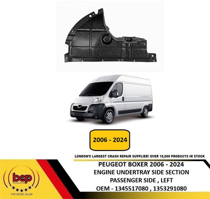 PEUGEOT BOXER 2006 – 2024 ENGINE UNDER TRAY UNDERCOVER SHIELD SIDE SECTION LEFT
