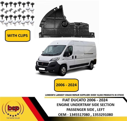 FIAT DUCATO 2006 – 2024 ENGINE UNDER TRAY SHIELD SIDE SECTION LEFT WITH CLIPS