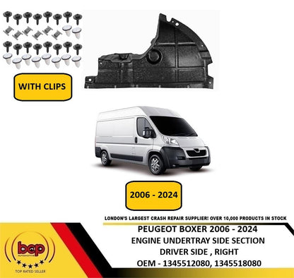 PEUGEOT BOXER 2006 – 2024 ENGINE UNDER TRAY SHIELD SIDE SECTION RIGHT WITH CLIPS
