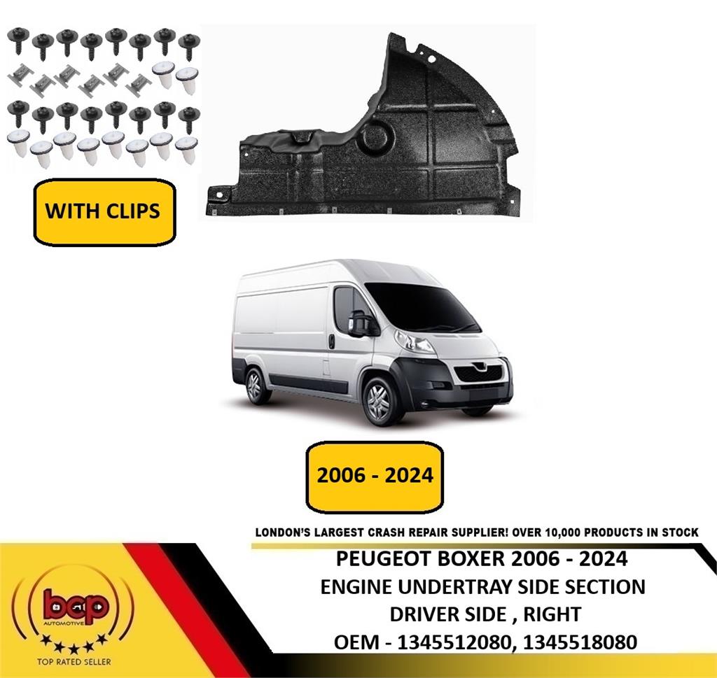 PEUGEOT BOXER 2006 – 2024 ENGINE UNDER TRAY SHIELD SIDE SECTION RIGHT WITH CLIPS
