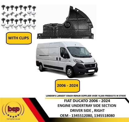 FIAT DUCATO 2006 – 2024 ENGINE UNDER TRAY SHIELD SIDE SECTION RIGHT WITH CLIPS