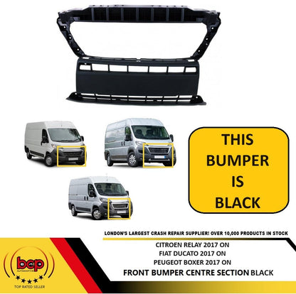 PEUGEOT BOXER 2017 ONWARDS FRONT BUMPER CENTRE SECTION MIDDLE TEXTURED BLACK