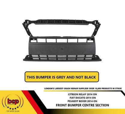CITROEN RELAY 2014 ON FRONT CENTRE BUMPER TEXTURED NO FOG BRAND NEW