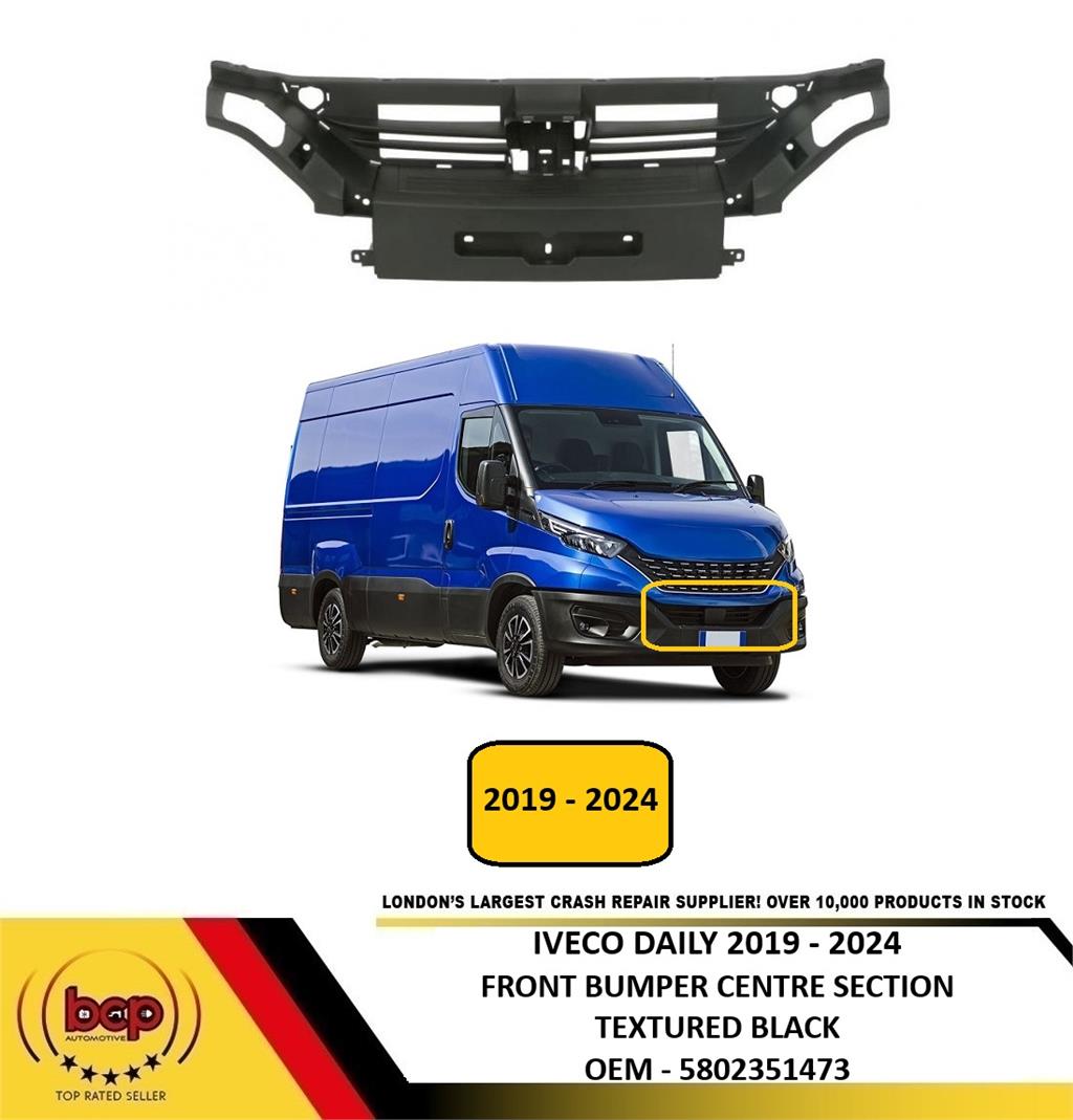 IVECO DAILY 2019 - 2024 FRONT BUMPER CENTRE SECTION TEXTURED BLACK NEW