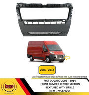 FIAT DUCATO 2006 - 2014 FRONT BUMPER CENTRE SECTION WITH GRILLE TEXTURED GREY