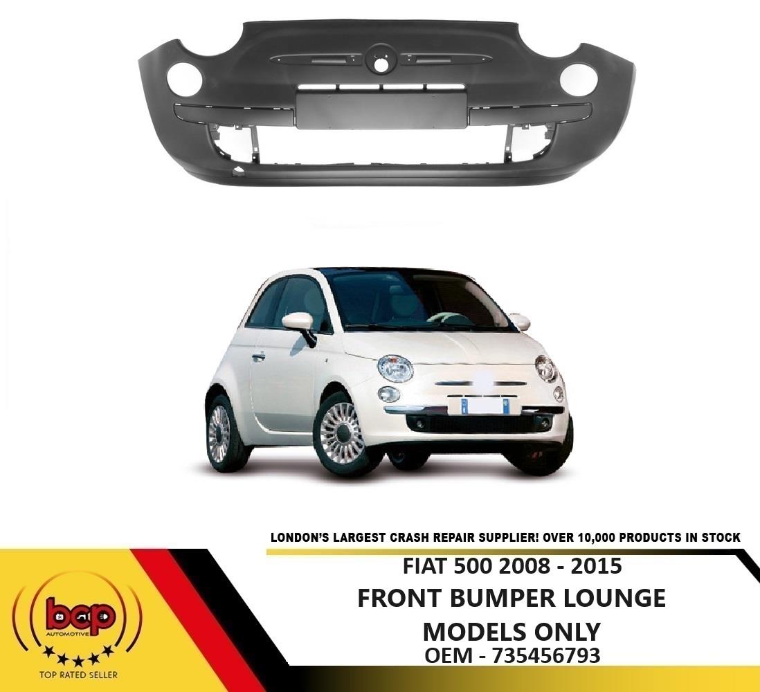 FIAT 500 2007 - 2015 FRONT BUMPER PRIMED BLACK WITH MOULDING HOLE LOUNGE MODELS