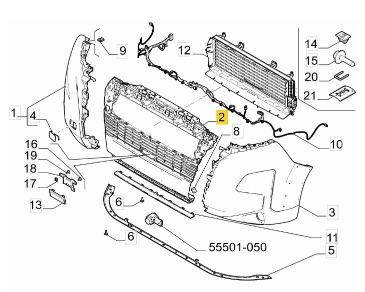 FIAT DUCATO 2024 ON FRONT BUMPER CENTRE SECTION TEXTURED NO PARKING SENSORS 1697783380