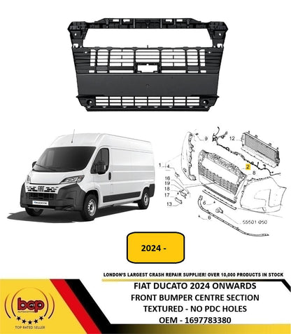 FIAT DUCATO 2024 ON FRONT BUMPER CENTRE SECTION TEXTURED NO PARKING SENSORS 1697783380