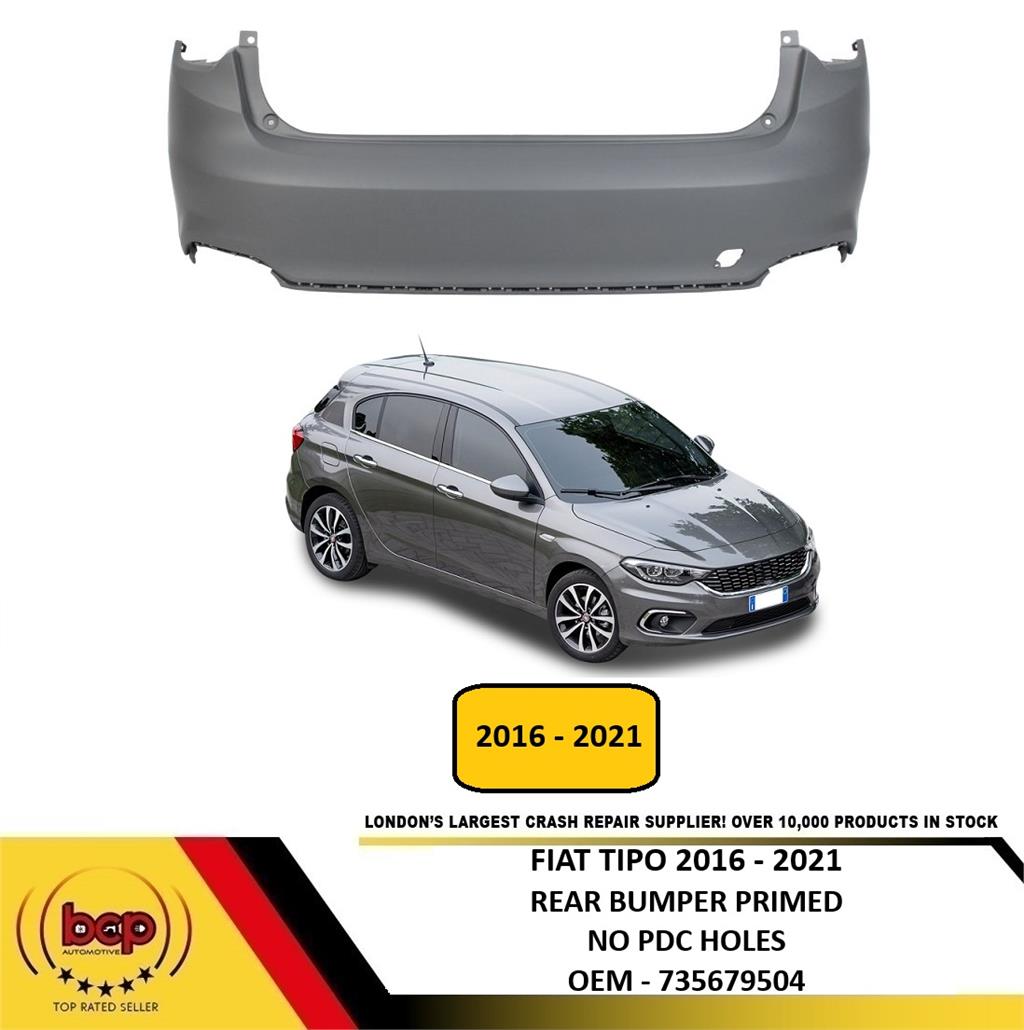 FIAT TIPO 2016 - 2021 REAR BUMPER PRIMED NO PARKING SENSOR HOLES 5 DOOR ONLY