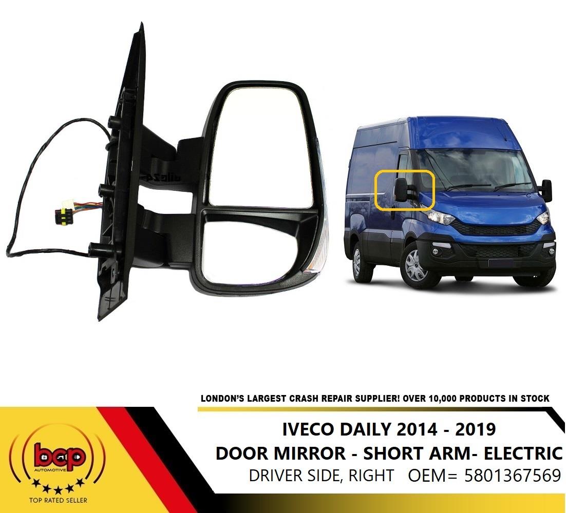 IVECO DAILY DOOR MIRROR 2014 – 2025 SHORT ARM ELECTRIC DRIVER SIDE RIGHT