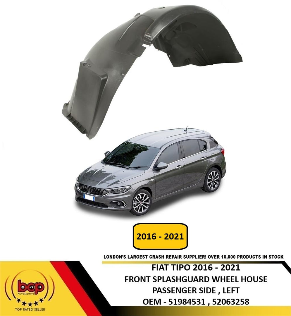 FIAT TIPO 2016 - 2021 FRONT SPLASHGUARD WHEEL HOUSE LINER PASSENGER LEFT