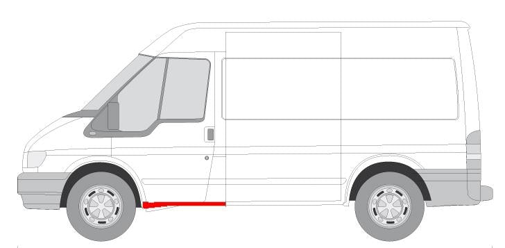 FORD TRANSIT MK6 FRONT DOOR SILL PASSENGER SIDE LEFT NS DOOR STEP SILL OUTER