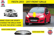 FORD FIESTA 2013 - 2016 FRONT BUMPER  GRILLE Black Honeycomb Gloss Black 1778260